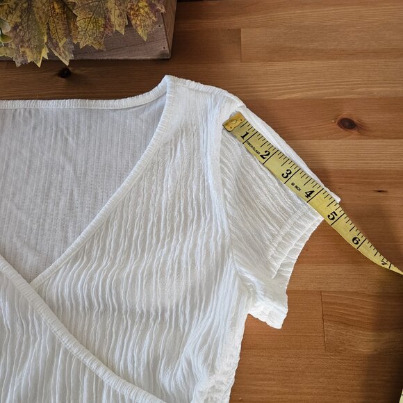 SHEIN EZwear Solid Color Wrap & Cinched Waist Shirt For Summer- XS - Picture 10 of 14